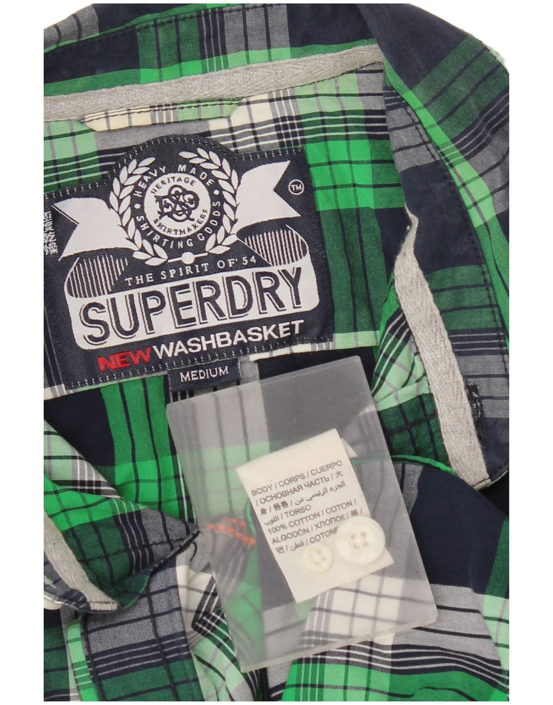 Superdry herreskjorte mellemgrøn ternet bomuld