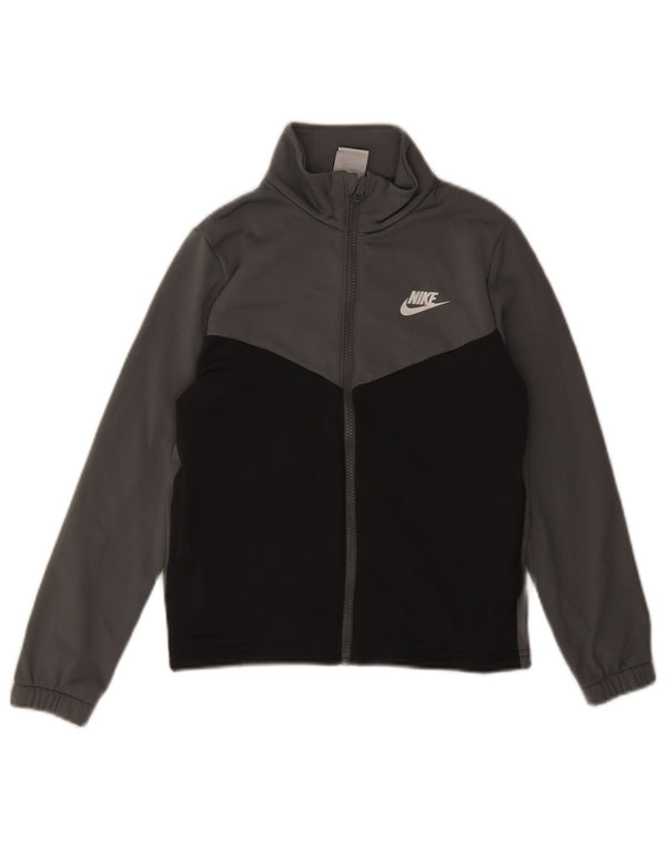 Nike drenge grafisk træningsdragt topjakke 10-11 år mellemgrå farveblok