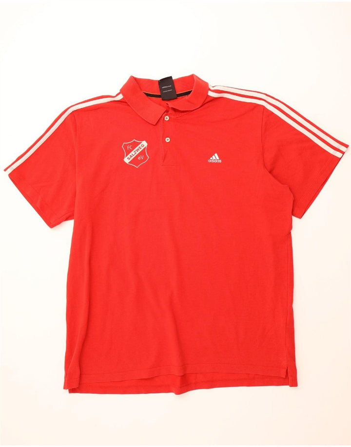 ADIDAS Mens Polo Shirt 2XL Red Vintage Adidas and Second-Hand Adidas from Messina Hembry 