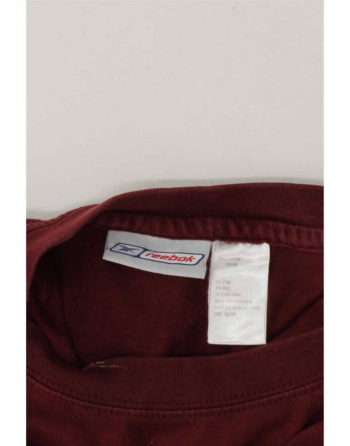 Reebok Herre T-Shirt Top Stor Bourgogne Bomuld