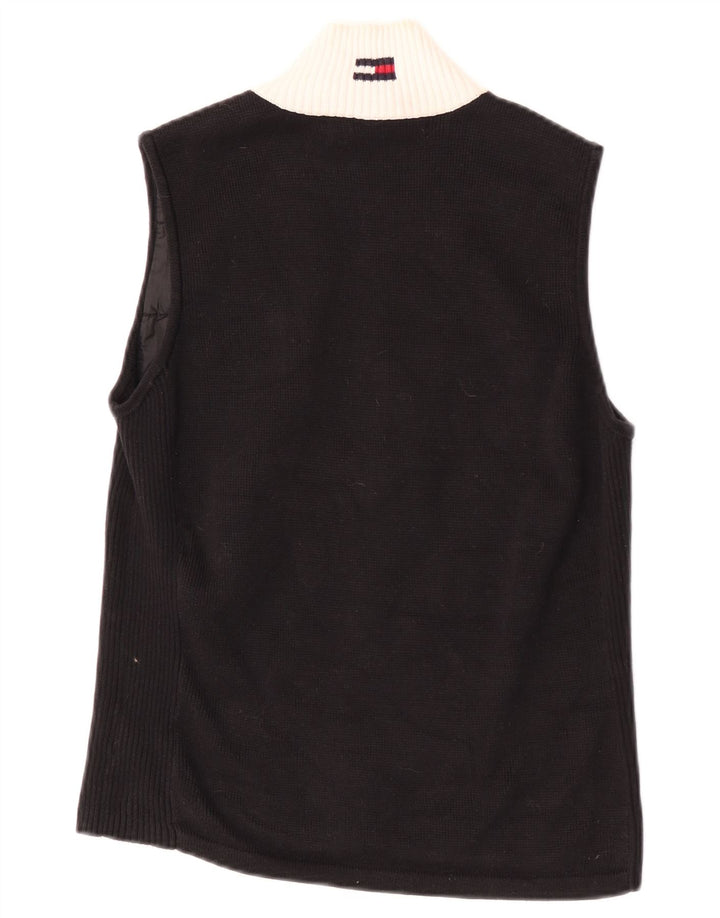 Tommy Hilfiger Dame Gilet UK 12 Medium Sort Colourblock Bomuld