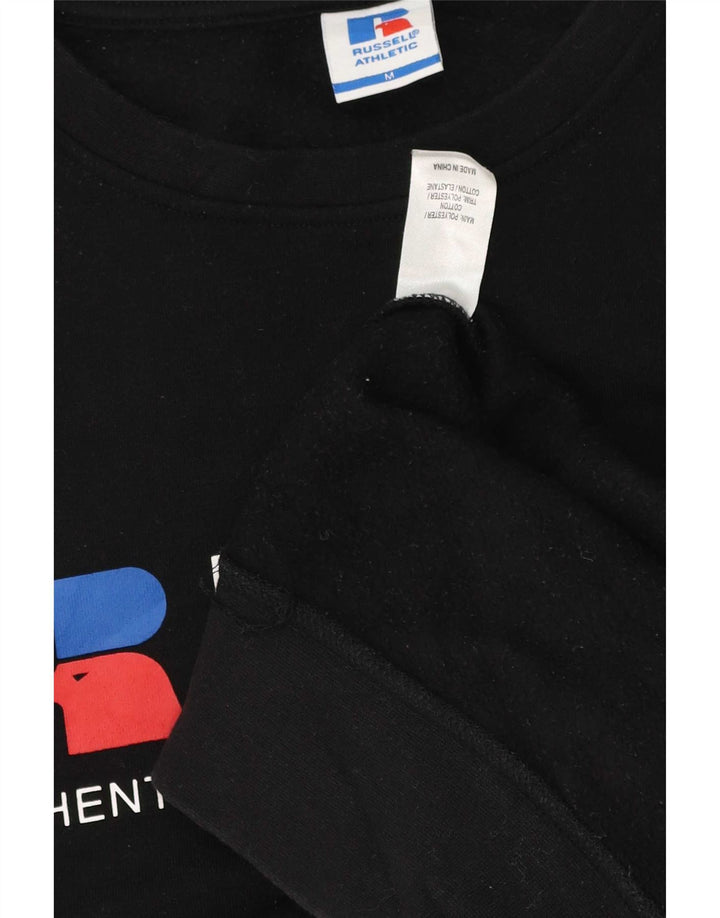 Russell Athletic Herre Grafisk Sweatshirt Jumper Medium Sort Bomuld