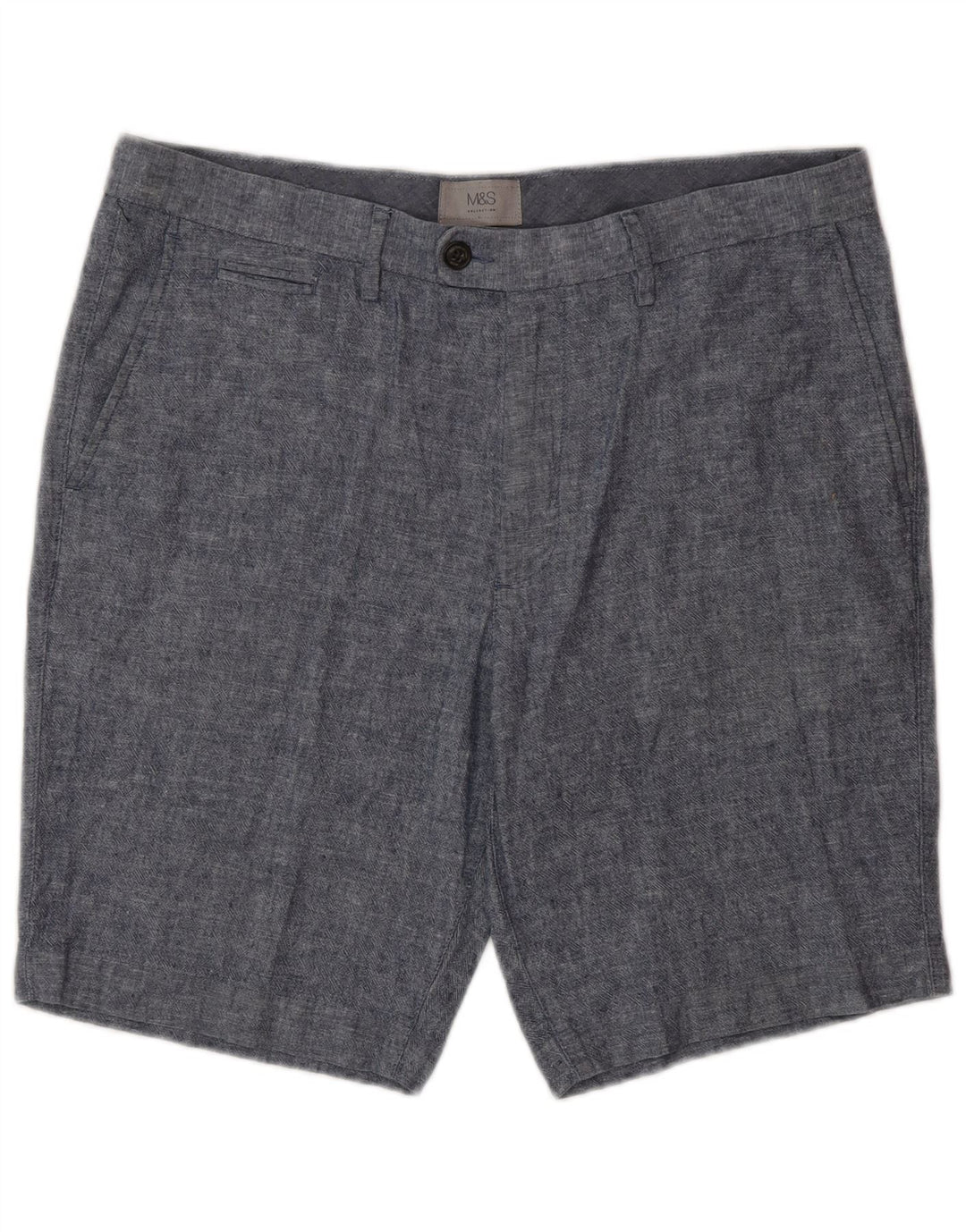 Marks & Spencer Herre Chino Shorts W34 Large Blue Linen