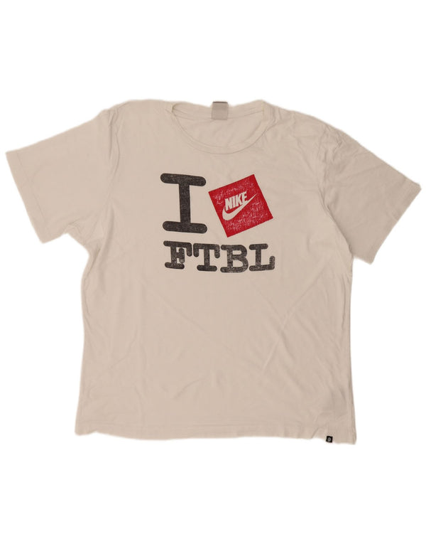 Nike grafisk T-shirt top til mænd 2XL hvid bomuld