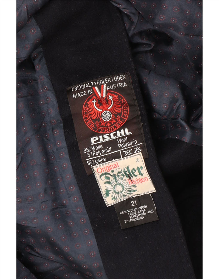 Pischl Dame Overfrakke UK 14 Medium Navy Blue Uld