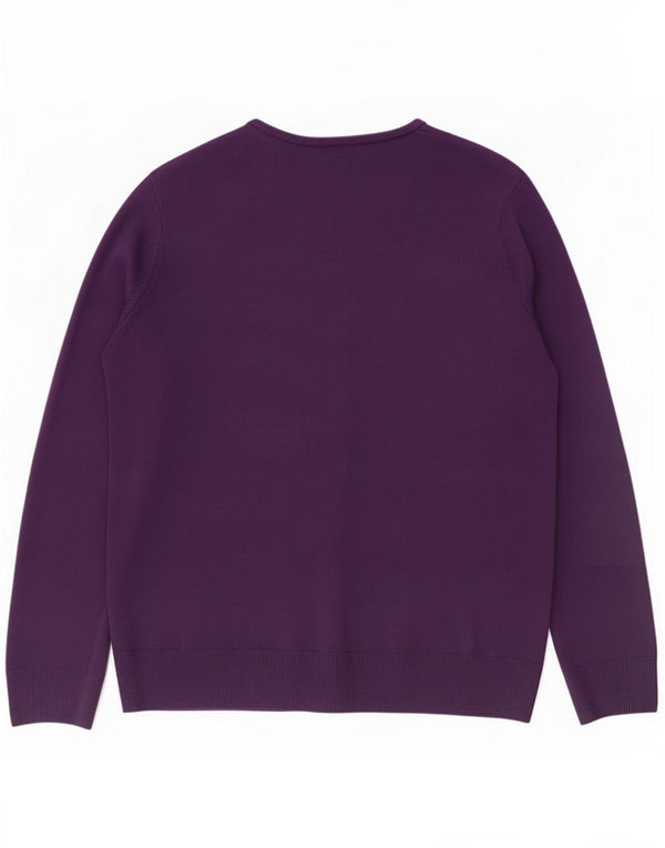 Marks & Spencer Dame Cardigan Sweater UK 14 Medium Lilla Akryl