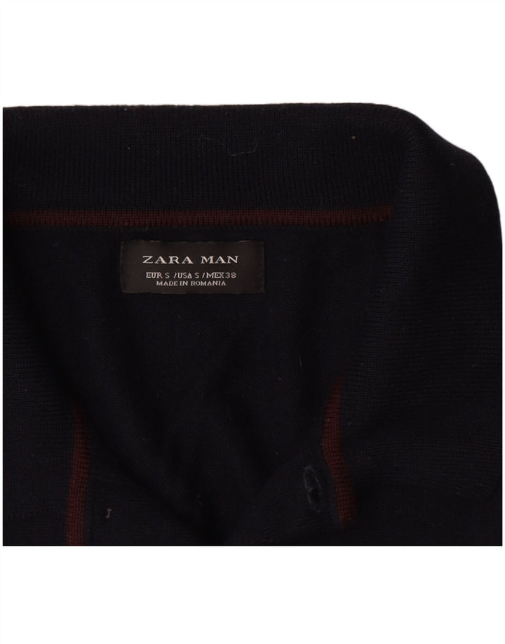 Zara Herre polo-hals sweater lille marineblå