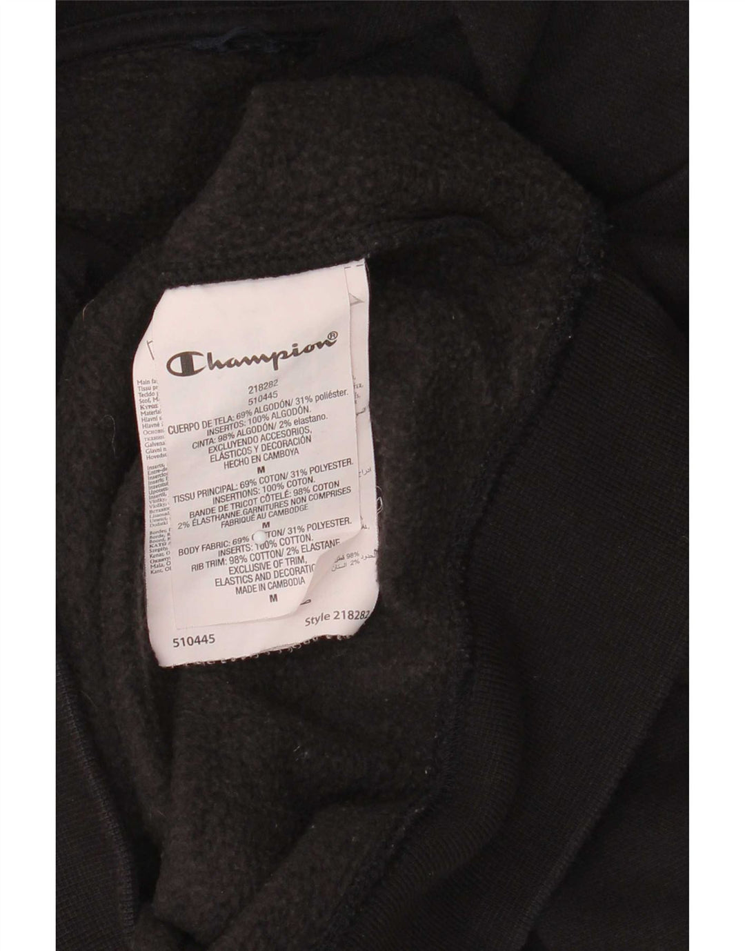 Champion Herre grafisk hættetrøje Jumper Medium Sort bomuld