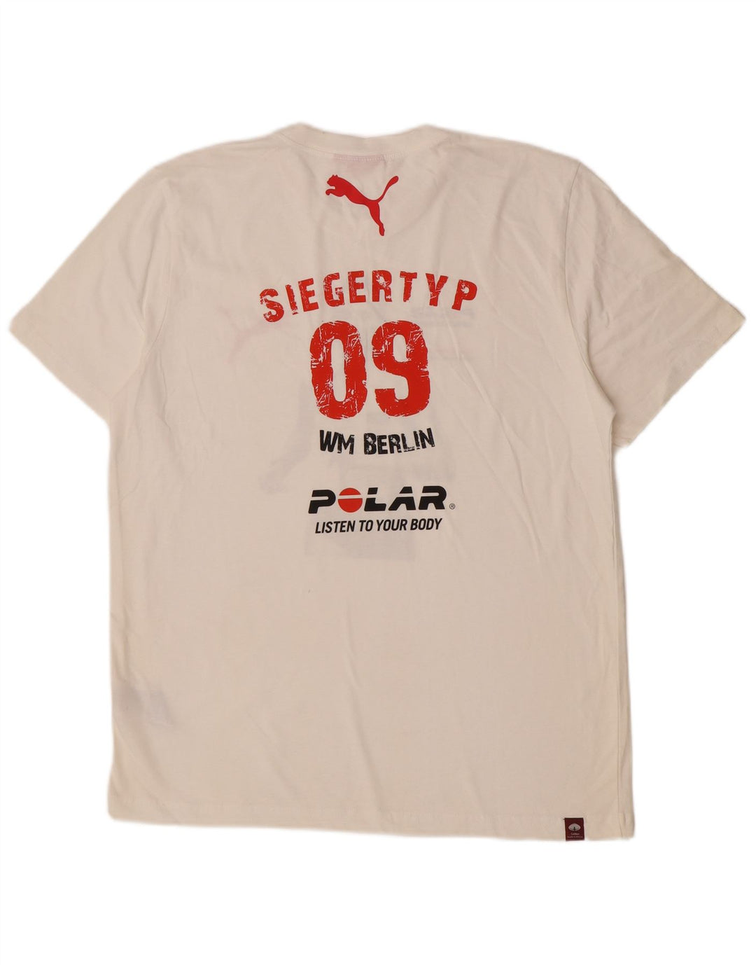 Puma Herre Grafisk T-Shirt Top Stor Hvid Bomuld