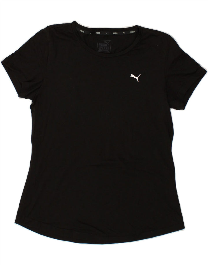 PUMA Womens T-Shirt Top UK 12 Medium  Black | Vintage Puma | Thrift | Second-Hand Puma | Used Clothing | Messina Hembry 