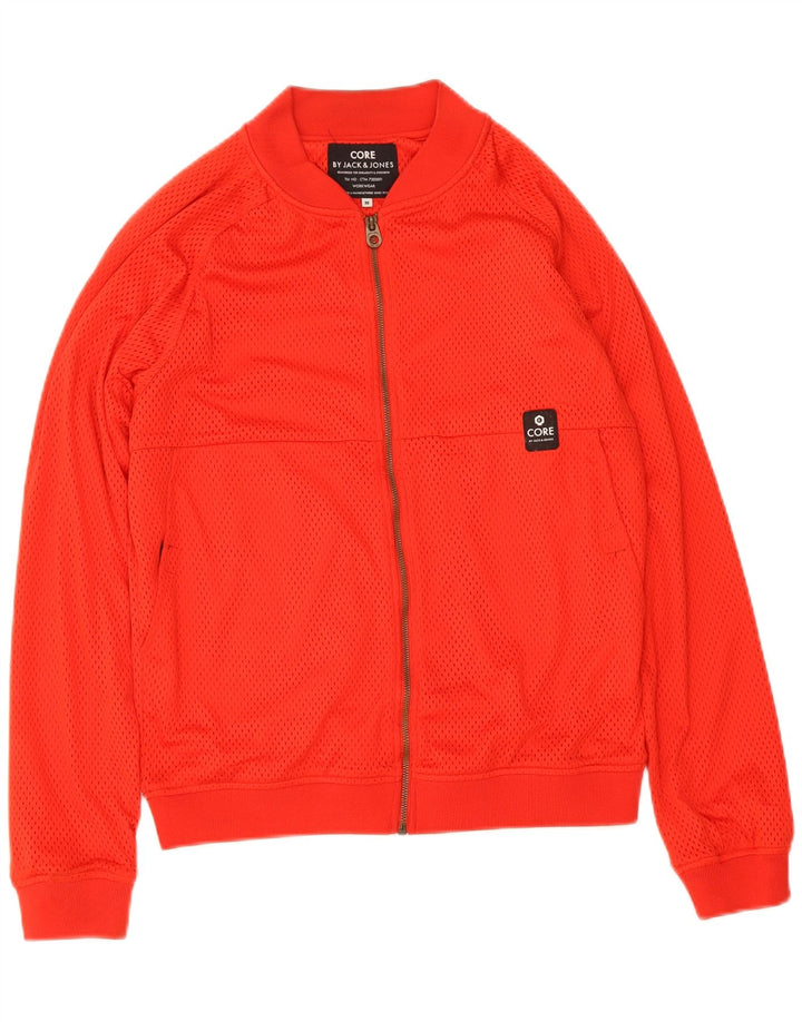 JACK & JONES Mens Tracksuit Top Jacket Medium Red Polyester