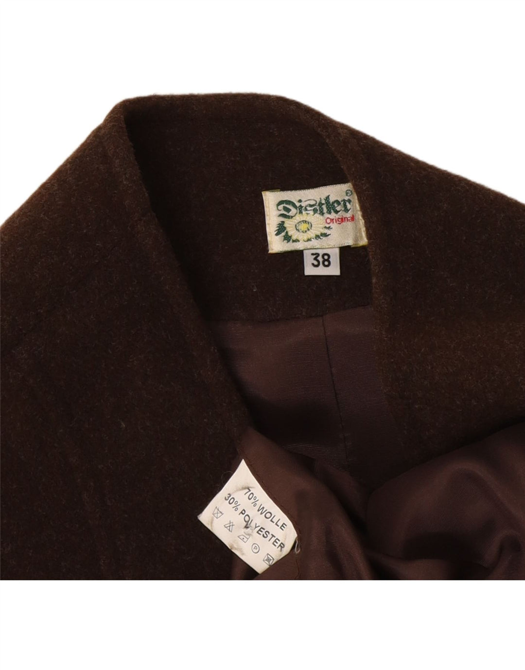 Distler Dame Trachten vest EU 38 Medium Brun Uld