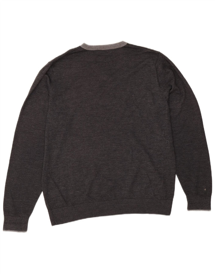 Marks & Spencer Herre V-hals sweater Medium Grå Akryl