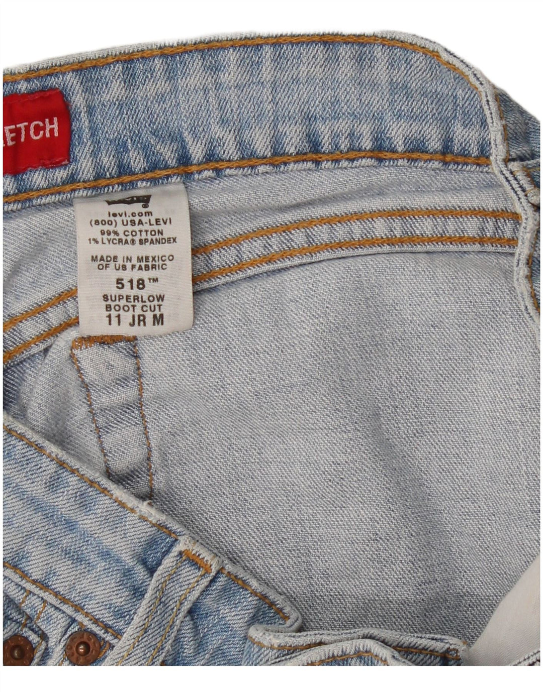Levi's Dame 518 Super Low Denim Shorts Medium W32 Blå Bomuld