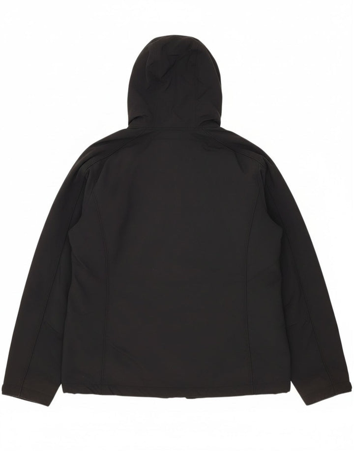 L.L.Bean Dame Hætte Oversized Windbreaker Jacket UK 14 Medium Sort