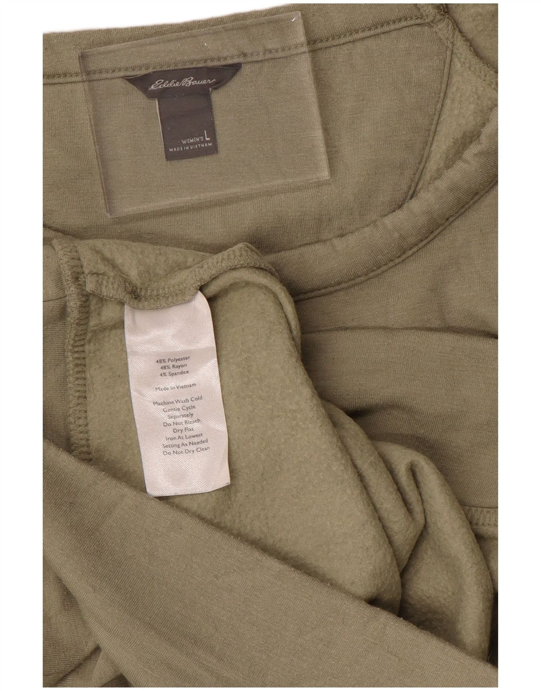 EDDIE BAUER Dame Sweatshirt Jumper UK 16 Stor Khaki Polyester