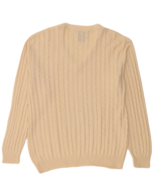North Pole Mens V-Neck Jumper Sweater Medium Beige