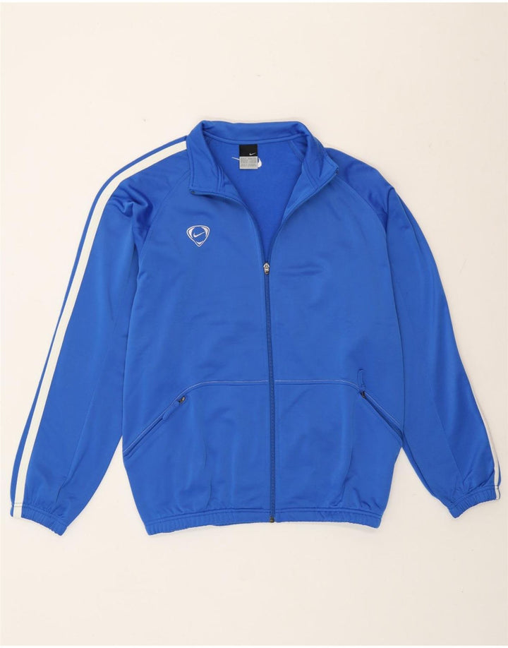 Nike træningsdragt topjakke til mænd UK 38/40 Medium Blue Colourblock Polyester