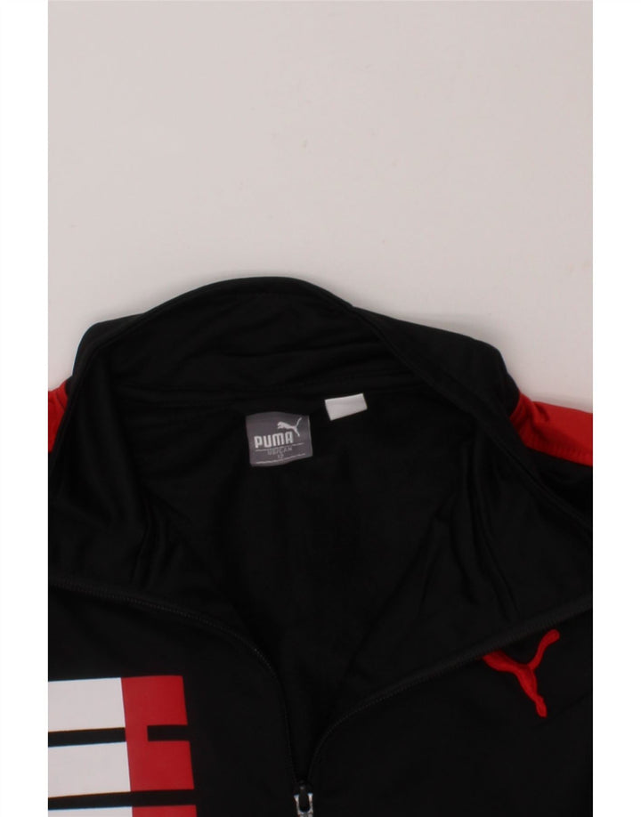 PUMA Boys Graphic Tracksuit Top Jacket 11-12 Years Black Colourblock Vintage Puma and Second-Hand Puma from Messina Hembry 