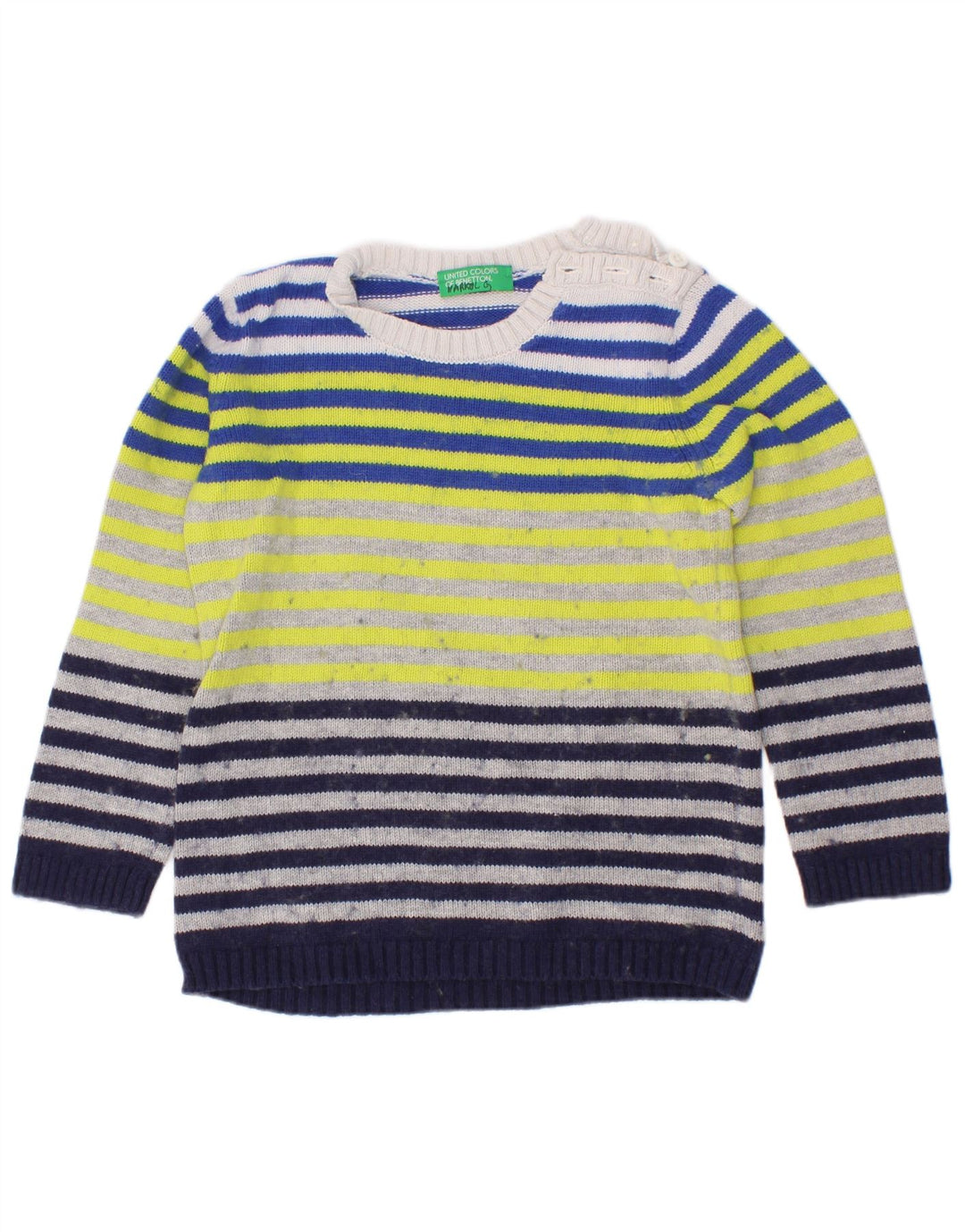 Benetton Boys Boat Neck Jumper Sweater 3-4 år Flerfarvet Stribet