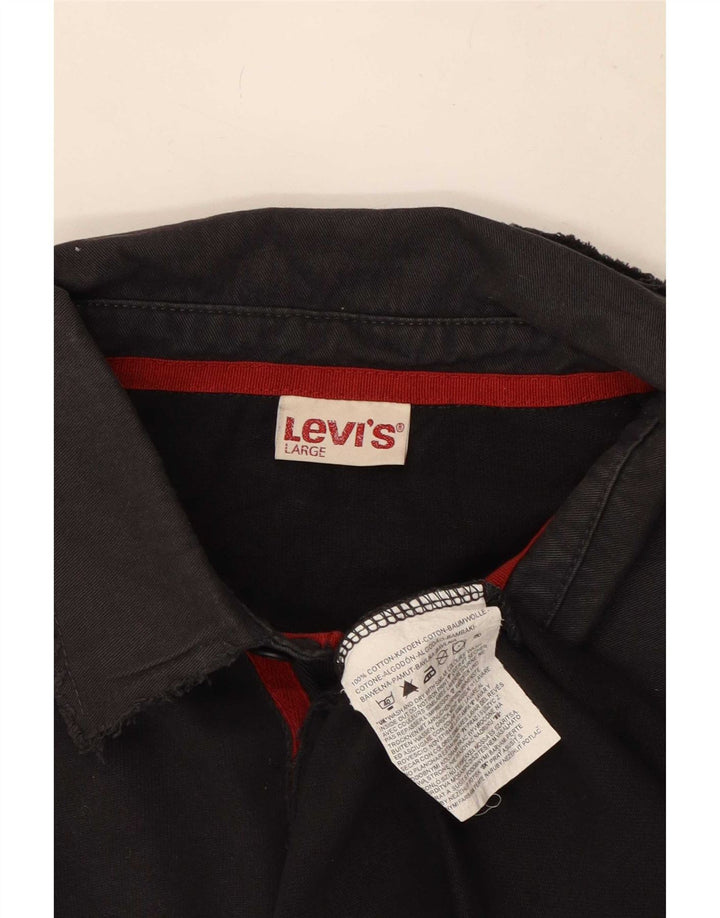 Levi's Langærmet herre poloshirt Stor sort bomuld