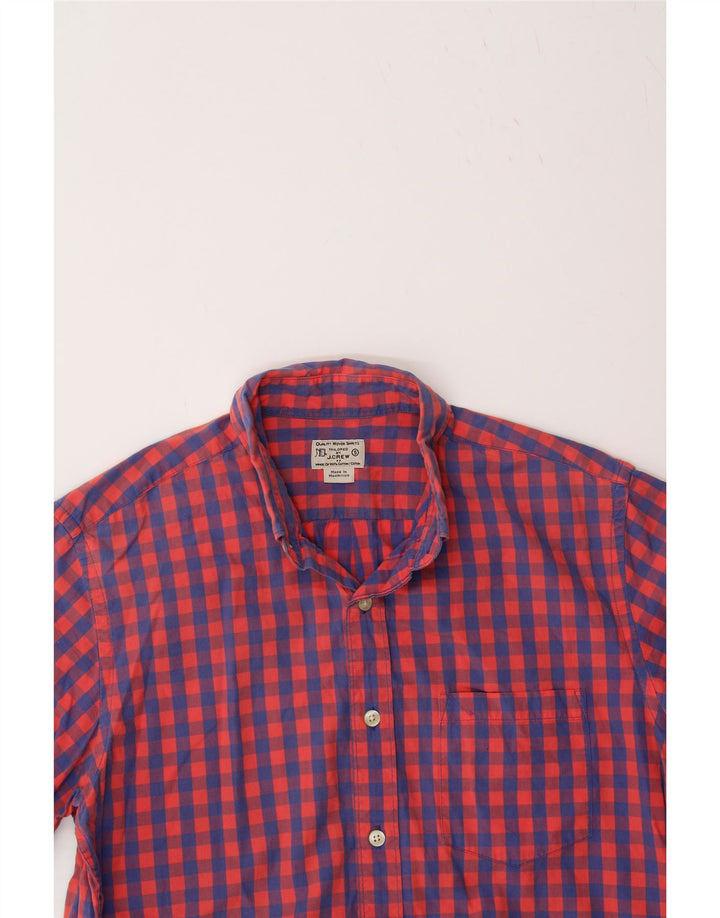 J. CREW Mens Short Sleeve Shirt Small Blue Gingham Cotton Vintage J. Crew and Second-Hand J. Crew from Messina Hembry 