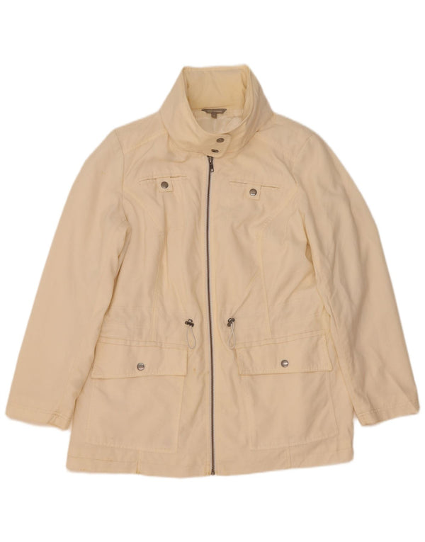 Marks & Spencer Dame Hooded Utility Jacket UK 16 Large Off White