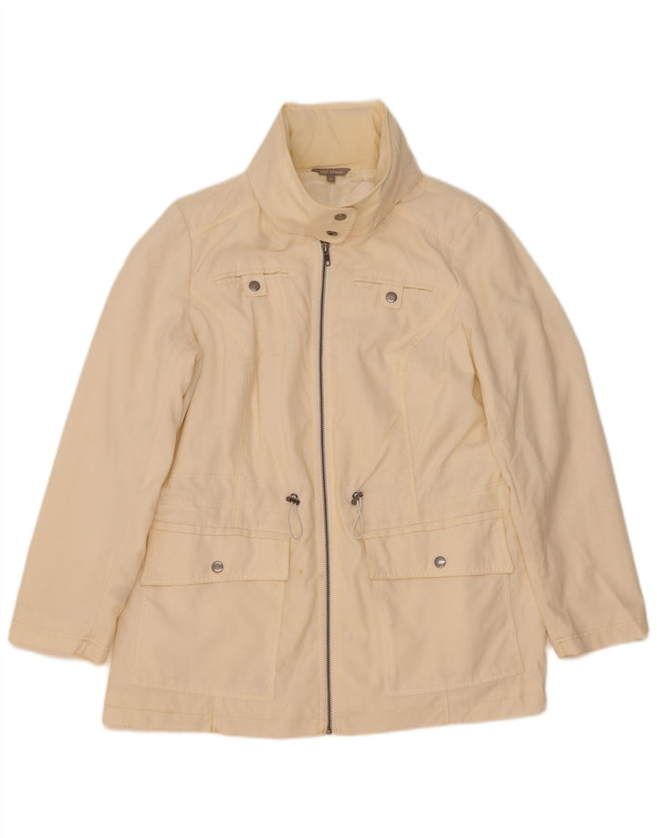 Marks & Spencer Dame Hooded Utility Jacket UK 16 Large Off White