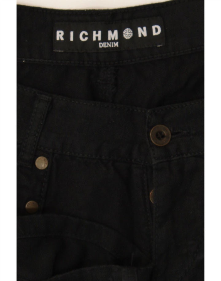 RICHMOND Mens Bermuda Shorts W34 Large Black Cotton Vintage Richmond and Second-Hand Richmond from Messina Hembry 