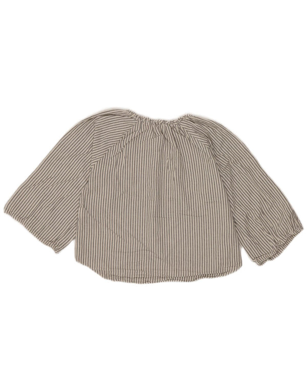 Zara Pige Langærmet Pullover Shirt 11-12 år Hvidstribet viskose