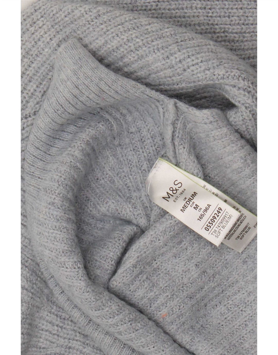 Marks & Spencer Dame Crop Boat Neck Jumper Sweater UK 14 Medium Blue