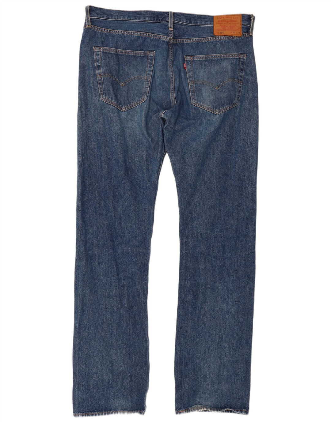 LEVI'S Herre 501 Straight Jeans W36 L34 Blå Bomuld