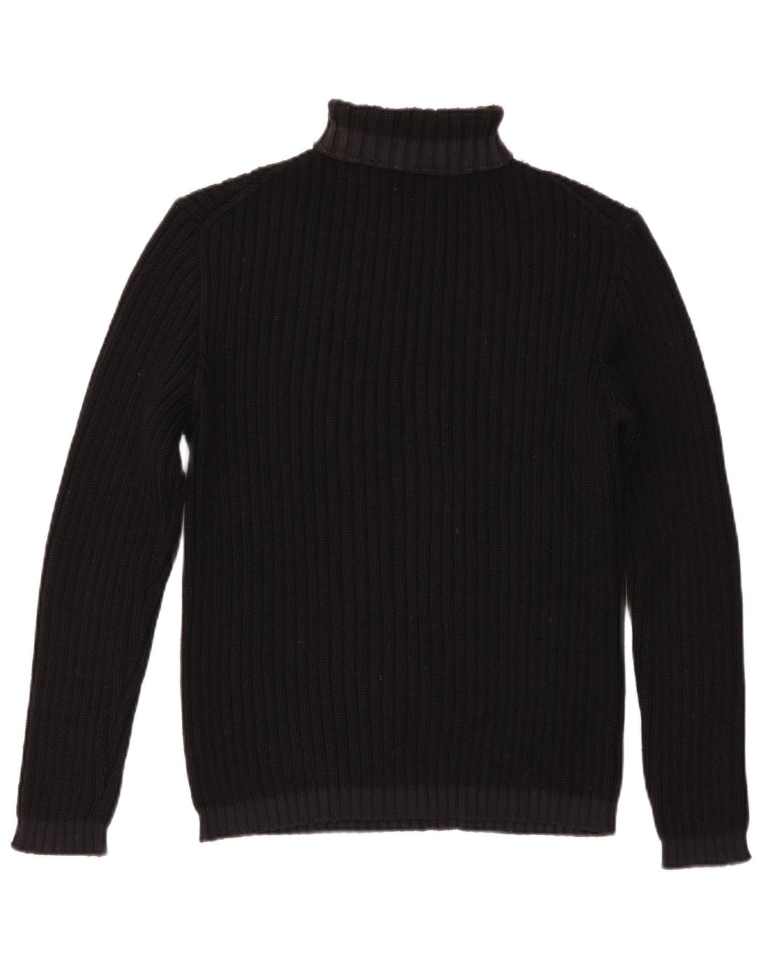 Vintage Dame Roll Neck Jumper Sweater UK 14 Large Black Merino Wool