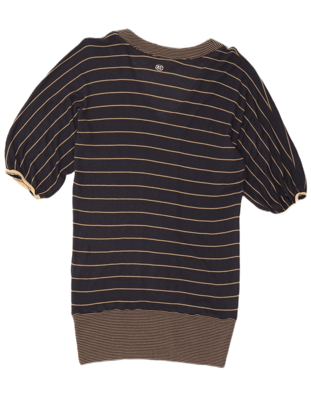Marlboro Classics Dame Longline Bluse Top UK 16 Large Navy Blue Striped