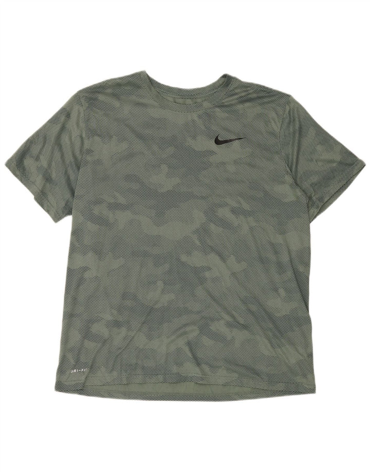 Nike Herre Dri Fit T-Shirt Top XL Grøn Camouflage Polyester