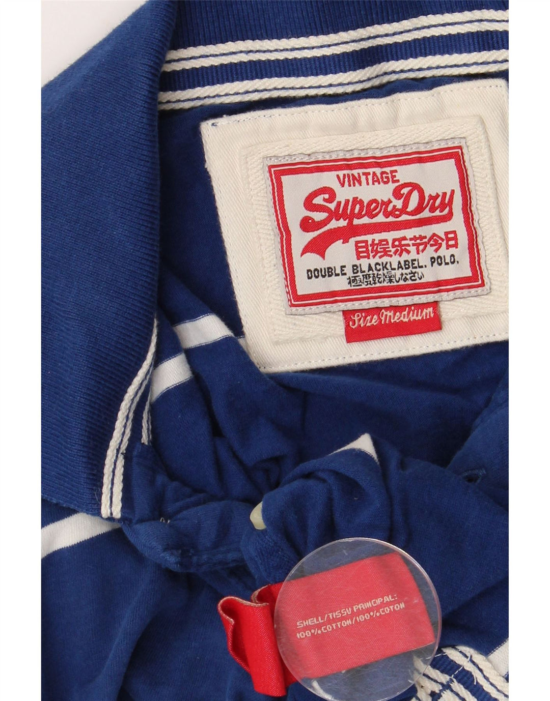 SUPERDRY Grafisk poloshirt til mænd mellemblå stribet bomuld