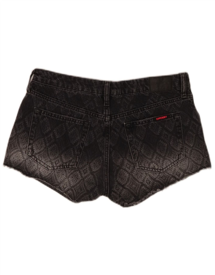Superdry denimshorts til kvinder W29 mellemgrå geometrisk bomuld