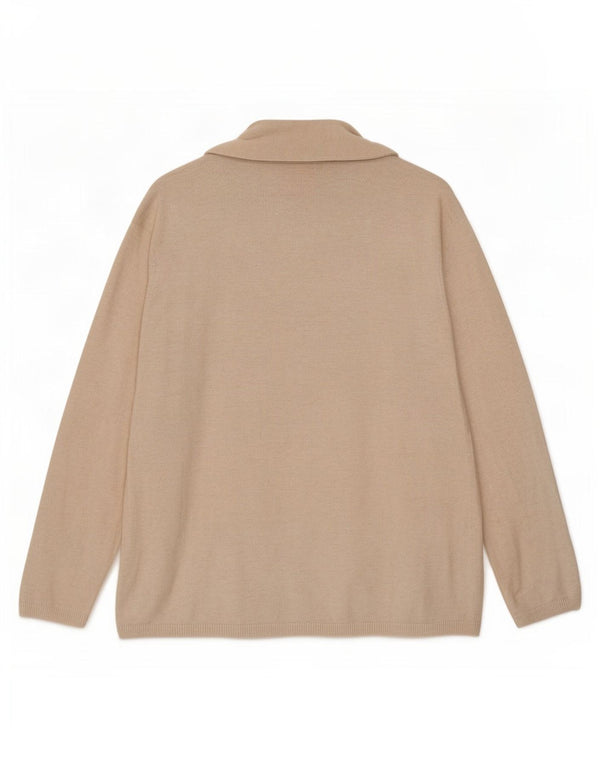 Zara Girls Regular Fit Cardigan Sweater 9-10 år Beige Viscose Classic