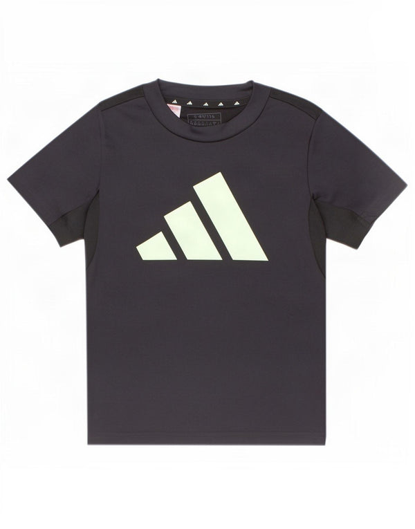 Adidas Boys Aeroready Graphic T-Shirt Top 5-6 Years Grå Polyester