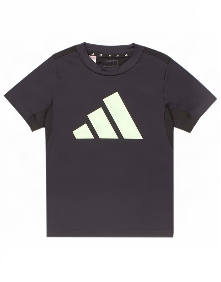 Adidas Boys Aeroready Graphic T-Shirt Top 5-6 Years Grå Polyester