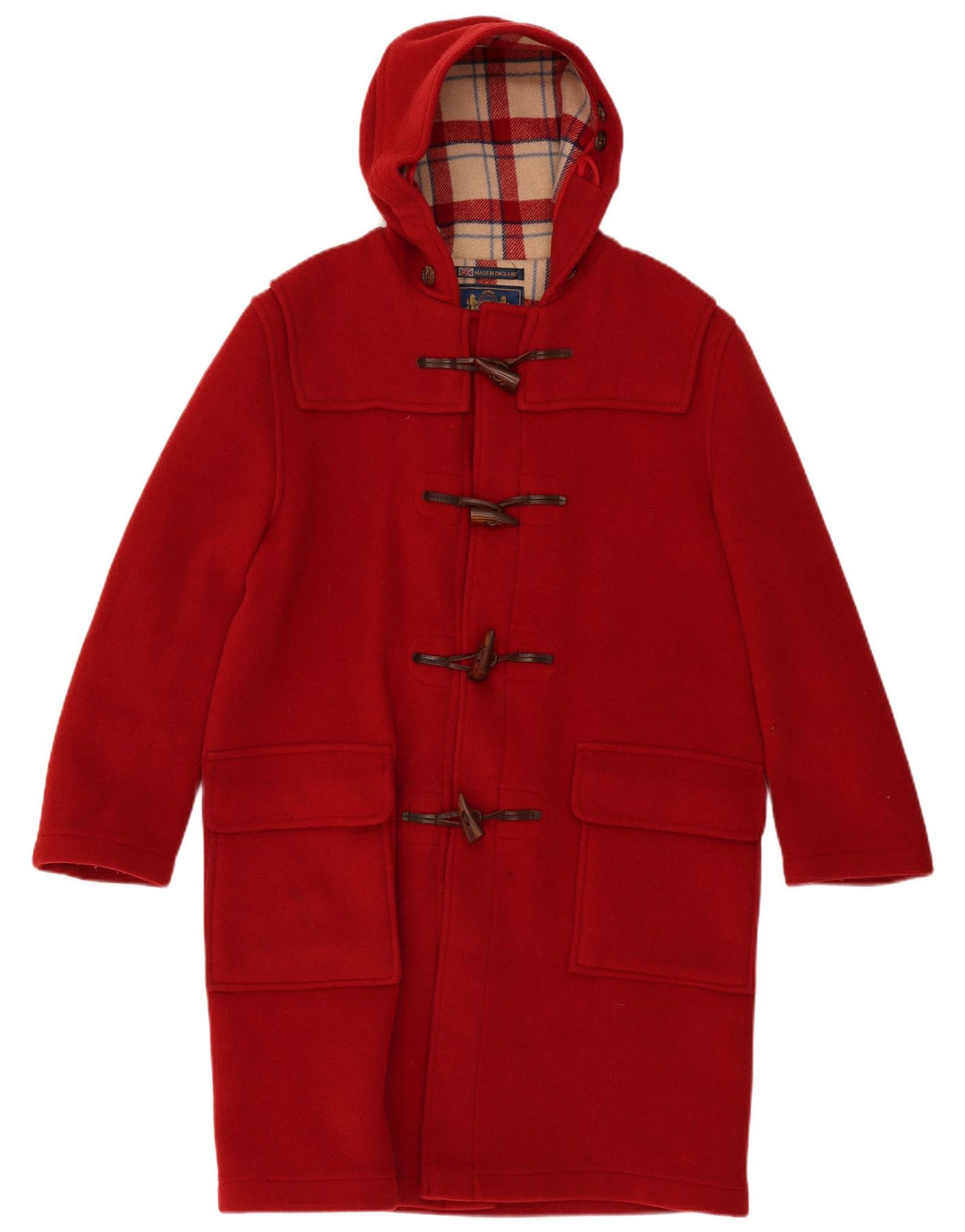 Gloverall Dame Hooded Duffel Coat UK 18 XL Rød