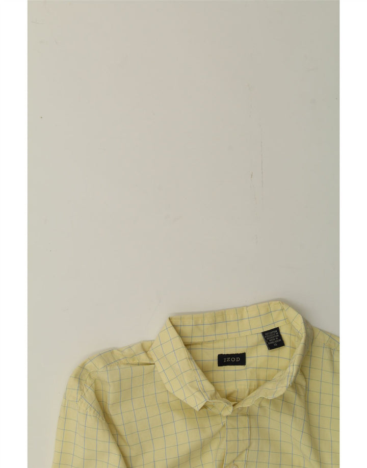 IZOD Mens Shirt XL Yellow Check Cotton Vintage Izod and Second-Hand Izod from Messina Hembry 