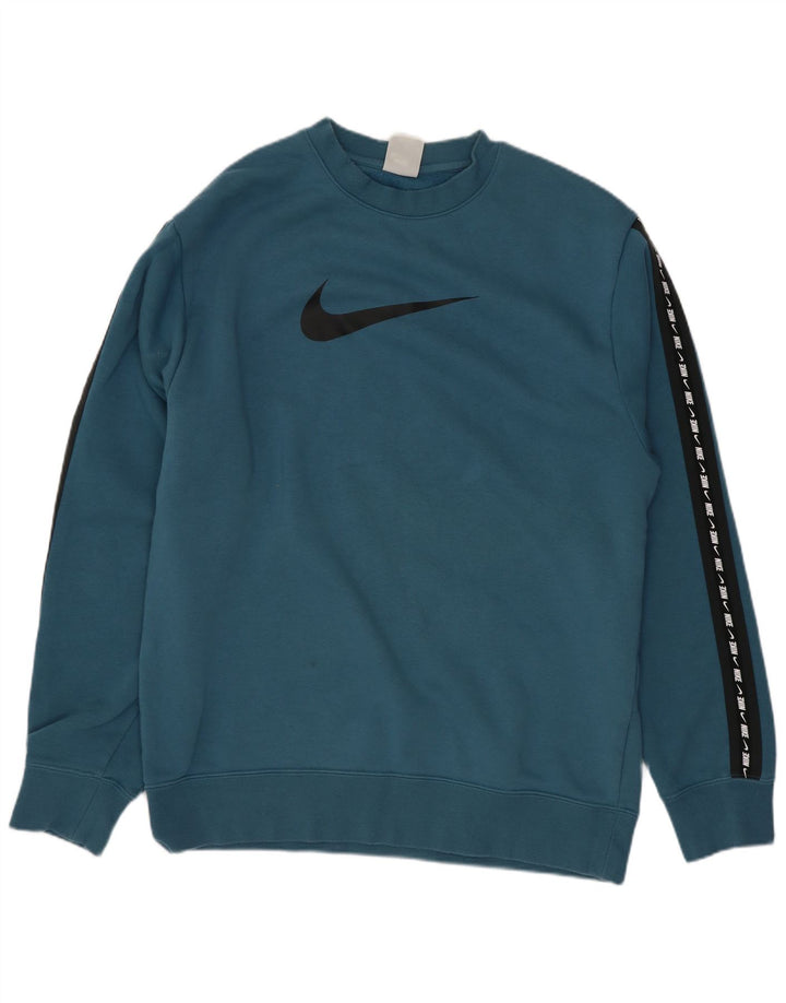 Nike Herre grafisk sweatshirt Jumper Medium Blue Colourblock