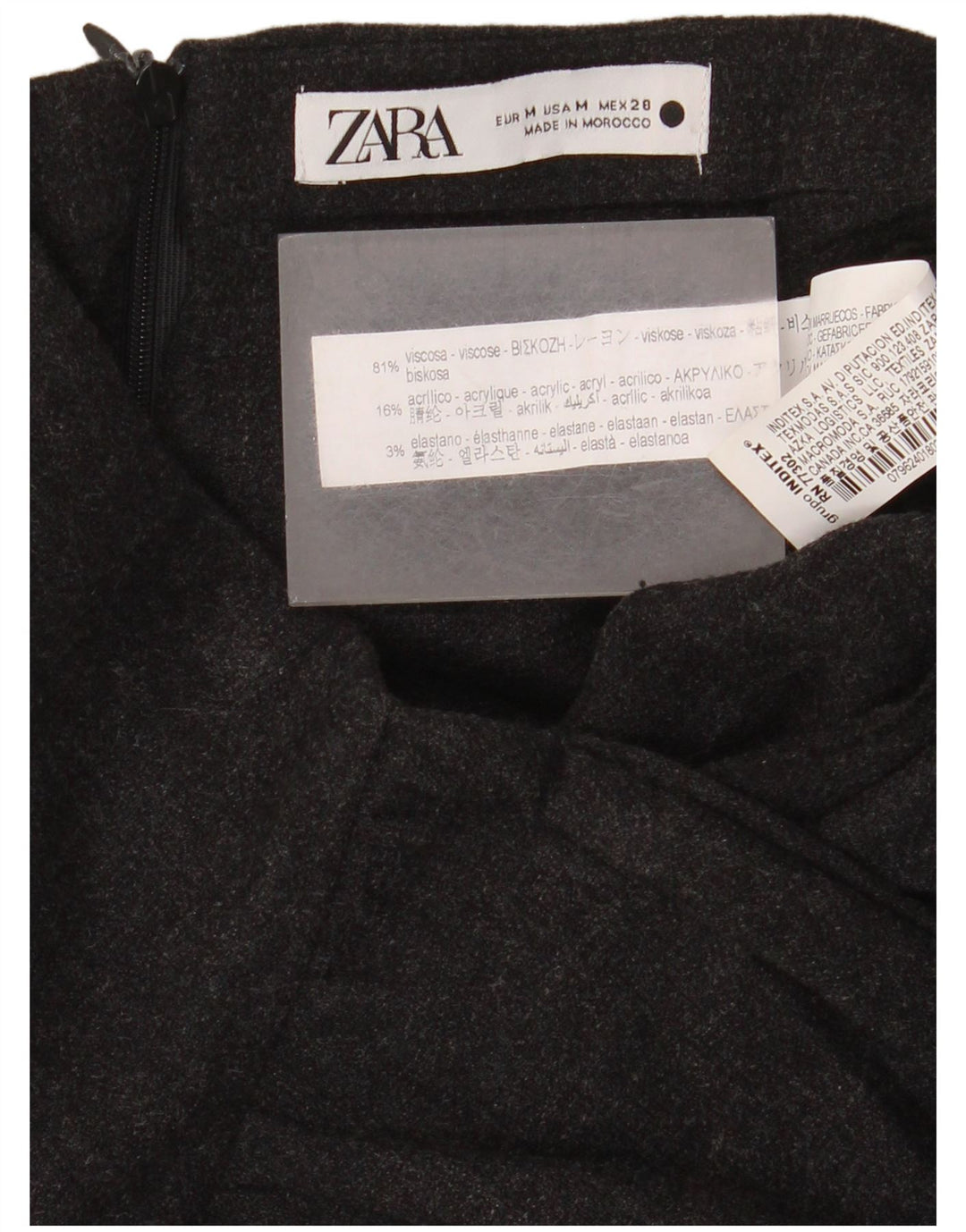 Zara Pencil Nederdel Medium W30 sort viskose til kvinder