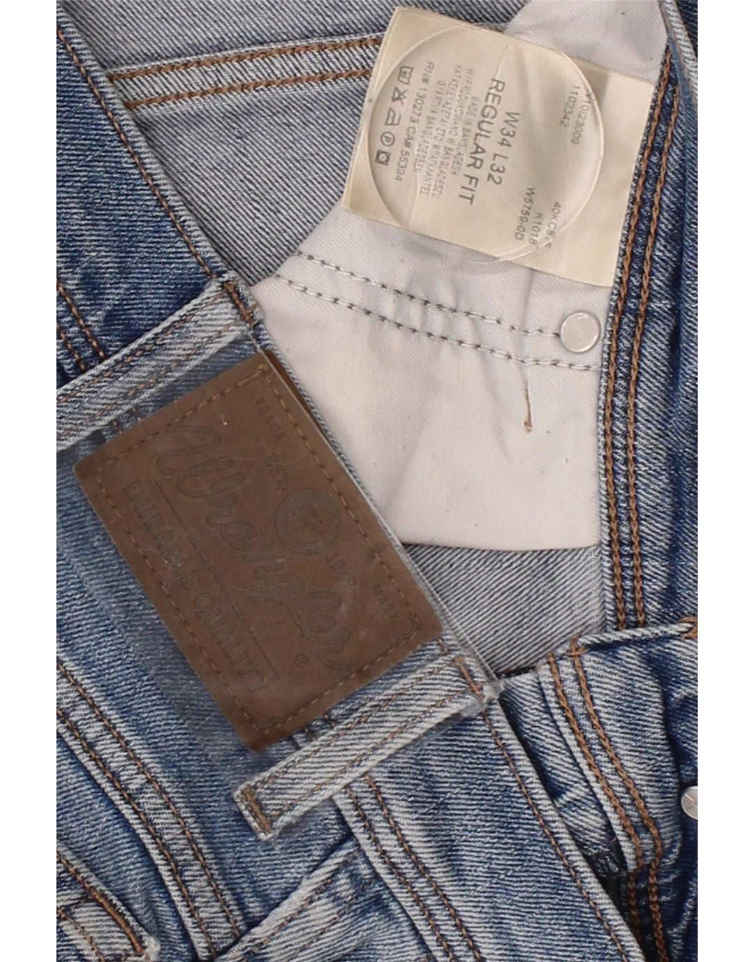WRANGLER Mens Straight Jeans W34 L32 Blue Cotton Vintage Wrangler and Second-Hand Wrangler from Messina Hembry 