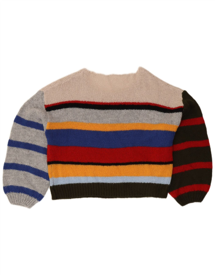 VINTAGE Dame Boat Neck Jumper Sweater UK 14 Large Multicolor