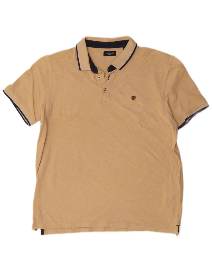 Jack & Jones herre poloshirt XL beige bomuld