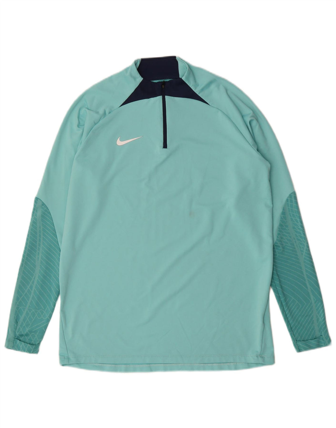 Nike Dame Dri Fit Pullover med lynlås-hals Træningsdragt Top UK 16 Stor turkis
