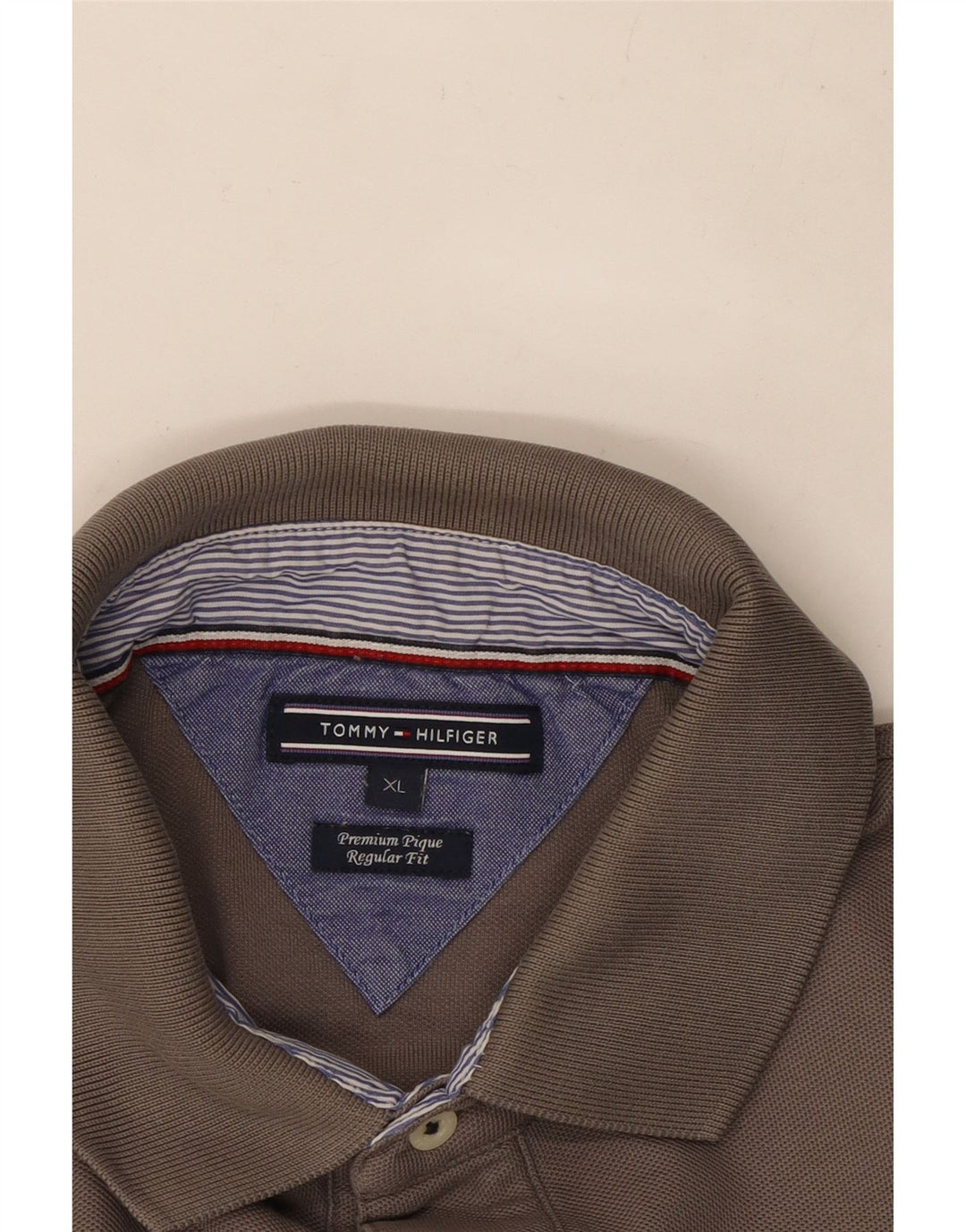 Tommy Hilfiger Herre Regular Fit Polo Shirt XL Grå Bomuld