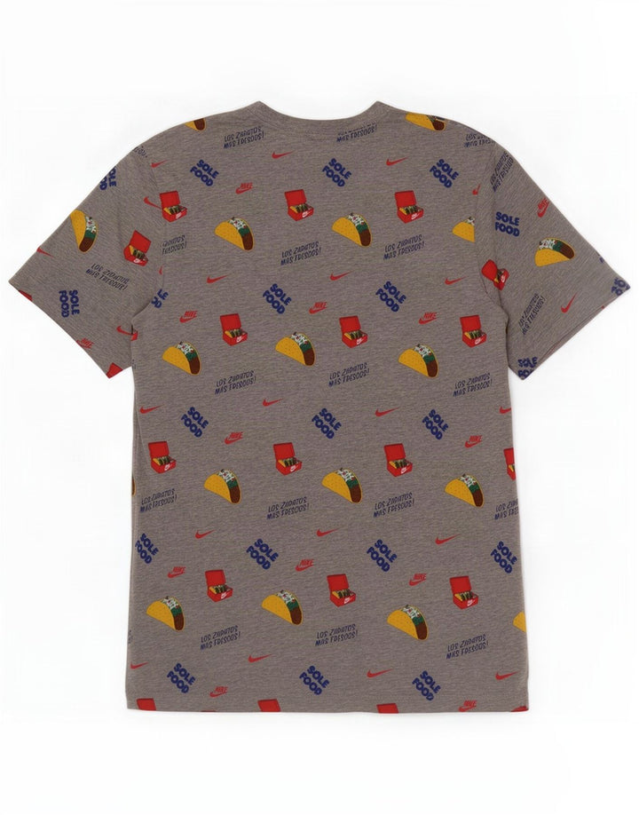 Nike grafisk T-shirt top mellem grå bomuld til mænd